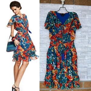 Duro Olowu for JCP Bohemian Summer Floral Ruffle  Dress Sz XS